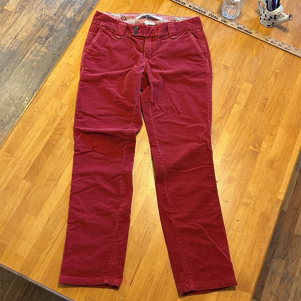 Gap Red Straight-Leg Corduroy Semi-Bootcut Pants